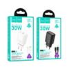 Ładowarka sieciowa do telefonu Hoco USB C QC PD 30W + kabel USB C do Lightning N62 czarna