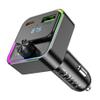 Ładowarka samochodowa Hoco USB A + USB C QC3.0 PD 30W  z transmiterem E81 czarny