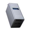 Adapter 3w1 (USB 2.0 x 2+USB 3.0) USB-C Hoco HB54A szary