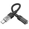 Adapter AUX USB C do Jack 3,5 mm Hoco 0,15 m LS37 transparentny czarny