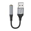 Adapter AUX USB A do Jack 3,5 mm Hoco 0,12 m LS36 czarny