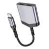 Adapter AUX 2w1 USB C do 2 x USB C Hoco 27W LS40 szary