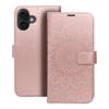 Etui z klapką na iPhone 16 PLUS Mezzo Book mandala złoto-różowe