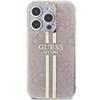 GUESS futerał do IPHONE 15 Pro GUHCP15LH4PSEGP (4G Gold  Stripe) różowy