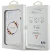 GUESS futerał do IPHONE 15 kompatybilny z MagSafe GUHMP15SHFWFCT (Flowers Wreath) transparentny