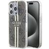 GUESS futerał do IPHONE 15 Pro Max GUHCP15XH4PSEGW (4G Gold  Stripe) brązowy