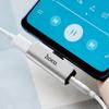 Adapter AUX 2w1 USB C do Jack 3,5 mm / USB C Hoco LS26 srebrny