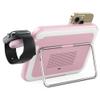 Forcell F-ENERGY Mag Mirror 3 in 1 15W ładowarka indukcyjna z kompatybilna z MagSafe / Apple Watch / Samsung Watch / Airpods różowa