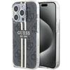 GUESS futerał do IPHONE 15 Pro Max GUHCP15XH4PSEGK (4G Gold  Stripe) czarny