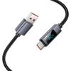 Kabel USB A do USB C Hoco 5A z wyświetlaczem 1 m X112 czarny