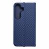 Etui z klapką na Samsung S25 Luna Book Carbon niebieskie