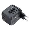 Ładowarka podróżna / adapter OL-309-PQ20 CAŁY ŚWIAT czarna