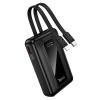 Powerbank 10000 mAh QC PD 22,5W z wbudowanymi kablami USB C + Lightning Hoco J162 czarny