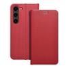 Etui z klapką na Samsung S23 Luna Book Carbon czerwone