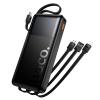 Powerbank 10000 mAh QC PD 2A 22,5W z wbudowanymi kablami USB A + USB C + Lightning + Micro USB Hoco J156 czarny