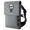 KARL LAGERFELD torebka uniwersalna na telefon KLWBSAKHPKG (Saffiano Mono Ikonik) srebrny