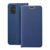 Etui z klapką na Samsung A71 Luna Book Carbon niebieskie
