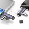 Czytnik kart SD/TF 3.0 + USB 2.0 USB-C/Lightning Hoco HB56B szary