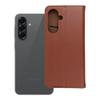 Etui z klapką na Samsung A56 5G Smart Pro Book skórzane brązowe