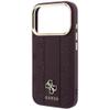 GUESS futerał do IPHONE 18 Pro/17 Pro kompatybilny z MagSafe (Stripe Peony 4G Logo) burgundy