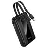 Powerbank 20000 mAh QC PD 22,5W z wbudowanymi kablami USB C + Lightning Hoco J162A czarny