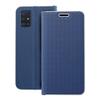 Etui z klapką na Samsung A51 Luna Book Carbon niebieskie