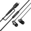 Słuchawki przewodowe douszne z mikrofonem Jack 3,5 mm/USB C Hoco M119A czarne