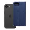 Etui z klapką na iPhone 16e (SE 4 2025) Luna Book Carbon niebieskie