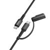 Kabel 2w1 USB C do USB C / Mag3 Hoco 240W 1,8 m U142 czarny