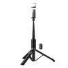 Selfie stick tripod z pilotem bezprzewodowym + światłem LED Hoco K34 czarny