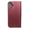 Etui z klapką na iPhone 16 PLUS Smart Magneto burgundowe