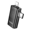 Adapter OTG 2w1 Lightning / USB C do USB A Hoco UA36E czarny