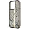 GUESS futerał do IPHONE 15 Pro Max GUHCP15XLFCSEGK (Liquid Glitter Gold Stripes) czarny