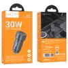 Ładowarka samochodowa Hoco USB A + USB C QC3.0 PD 3A 30W Z57A szara
