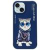 NIMMY futerał GLASSES COOL CAT do IPHONE 15 niebieski