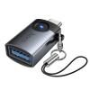 Adapter OTG USB C do USB A Hoco 3A UA46C grafitowy