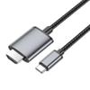 Kabel USB C do HDMI Hoco 4K 30Hz 2 m UA27 stalowy szary
