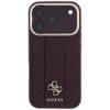 GUESS futerał do IPHONE 18 Pro/17 Pro kompatybilny z MagSafe (Stripe Peony 4G Logo) burgundy