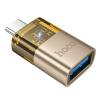 Adapter OTG USB C do USB A Hoco UA36B złoty
