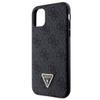 GUESS futerał do IPHONE 11 GUHCN61P4TDSCPK (Leather Metal Logo Strass Crossbody) czarny
