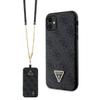 GUESS futerał do IPHONE 11 GUHCN61P4TDSCPK (Leather Metal Logo Strass Crossbody) czarny