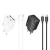 Ładowarka sieciowa do telefonu Hoco 2 x USB C + 2 x USB A QC3.0 PD 3A 20W + kabel USB C do Lightning N55 biała