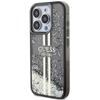 GUESS futerał do IPHONE 15 Pro Max GUHCP15XLFCSEGK (Liquid Glitter Gold Stripes) czarny