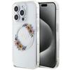 GUESS futerał do IPHONE 15 Pro Max kompatybilny z MagSafe GUHMP15XHFWFCT (Flowers Wreath) transparentny