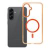 Futerał do Samsung A56 Frame Clear Hybrid Mag Cover zgodny z MagSafe pomarańczowy