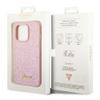 GUESS futerał do IPHONE 14 Pro Max GUHCP14XHGGSHP (Glitter Flakes Script Metal Logo) różowy