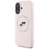 KARL LAGERFELD futerał do IPHONE 16 kompatybilny z MagSafe KLHMP16SSKCHTCP (Silicone KC Heads) różowy