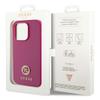GUESS futerał do IPHONE 15 Pro GUHCP15LPS4DGPP (Strass Metal Logo) różowy