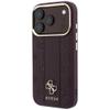 GUESS futerał do IPHONE 18 Pro/17 Pro kompatybilny z MagSafe (Stripe Peony 4G Logo) burgundy