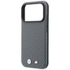 BMW futerał do IPHONE 18 Pro/17 Pro kompatybilny z MagSafe (Carbon Metal Logo) szary